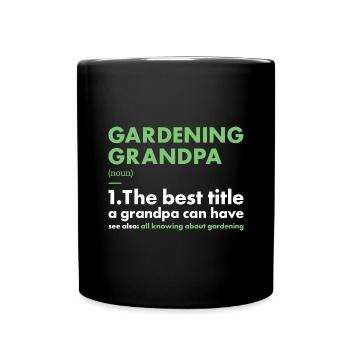 Jardinier Grand-père Définition Jardinage - Mug uni - noir - Devant