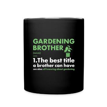 Jardinier Frère Définition Jardinage - Mug uni - noir - Devant