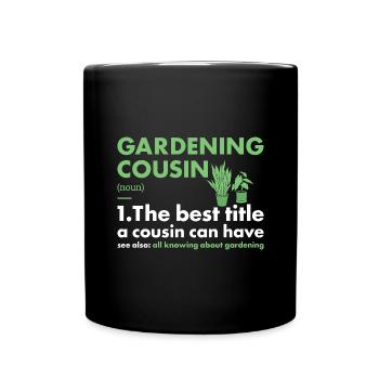 Jardinier Cousin Définition Jardinage - Mug uni - noir - Devant