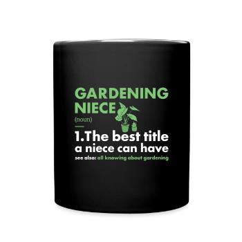 Jardinier Nièce Définition Jardinage - Mug uni - noir - Devant
