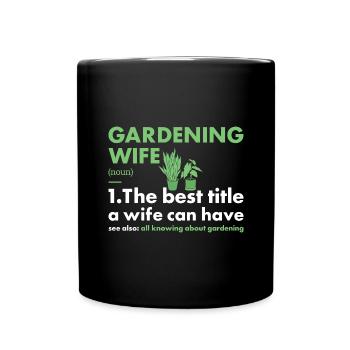 Jardinier Femme Définition Jardinage - Mug uni - noir - Devant