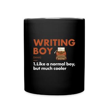 Writer Boy Definition Writing - Full Colour Mug - black - Front