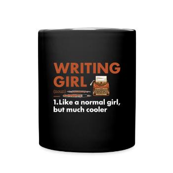 Writer Girl Definition Writing - Full Colour Mug - black - Front