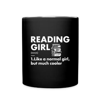 Reader Girl Definition Reading - Full Colour Mug - black - Front