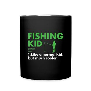 Fisher Kid Définition Pêche - Mug uni - noir - Devant