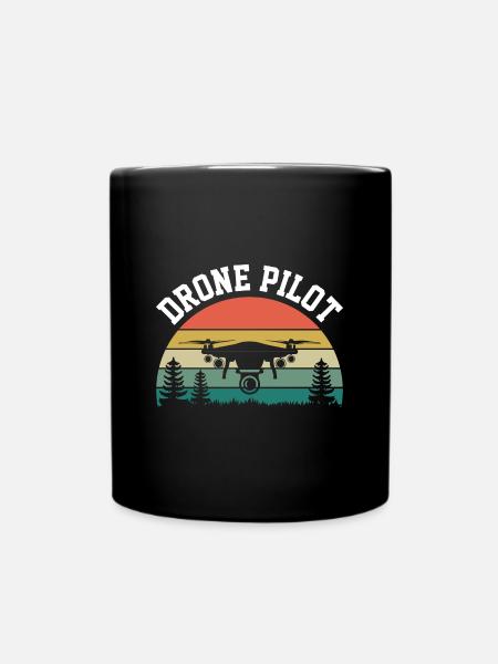Drohnen-Pilot - Tasse einfarbig - Schwarz