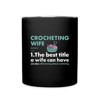 Crocheteuse Femme Définition Crochet - Mug uni - noir - Devant