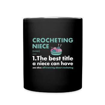 Crocheteuse Nièce Définition Crochet - Mug uni - noir - Devant