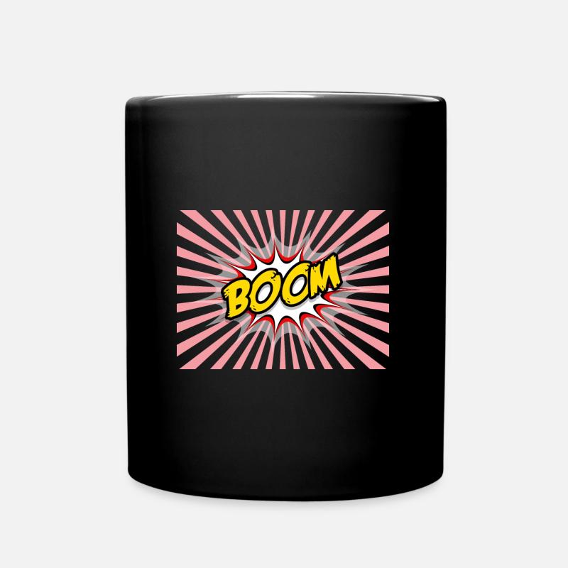Comic Stil Boom Mundschutz Comic Style - Tasse einfarbig - Schwarz