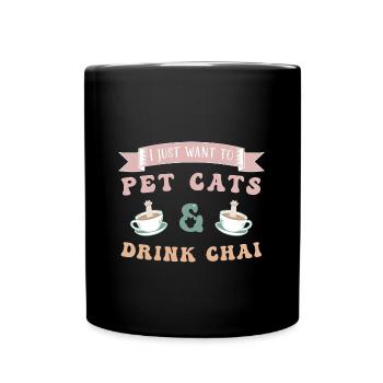 Chai Latte Tee trinken Teetrinker - Tasse einfarbig - Schwarz - Vorne