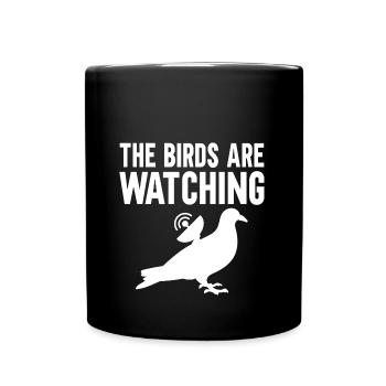 Birds Are Watching - Full Colour Mug - black - Front