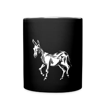 Esel Maultier - Tasse einfarbig - Schwarz - Vorne