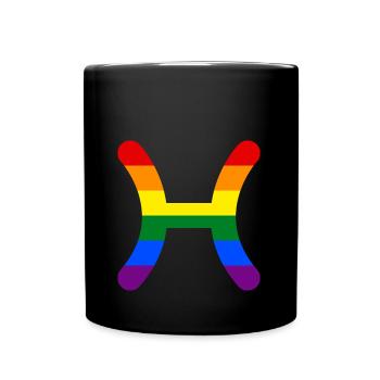 Sternzeichen Fische LGBT - Tasse einfarbig - Schwarz - Vorne