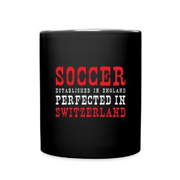 Switzerland Soccer Swiss Football Suisse Futbol - Tasse einfarbig - Schwarz - Vorne