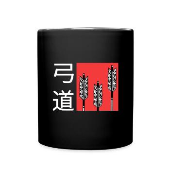 kyudo kyudomeister japanischer pfeil & bogen kanji - Tasse einfarbig - Schwarz - Vorne
