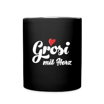 Ich han s beschte Grosi mit Herz Oma Schweiz Grosi - Tasse einfarbig - Schwarz - Vorne