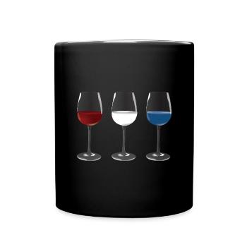 Vétéran US Flag Vine Glass Rouge Blanc & Bleu - Mug uni - noir - Devant