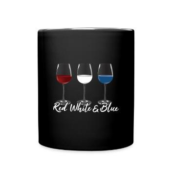 Vétéran US Flag Vine Glass Rouge Blanc & Bleu - Mug uni - noir - Devant