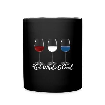 Vétéran US Flag Vine Glass Rouge Blanc & Cool - Mug uni - noir - Devant