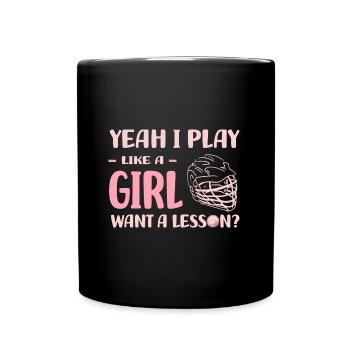 Lacrosse Girls - Full Colour Mug - black - Front