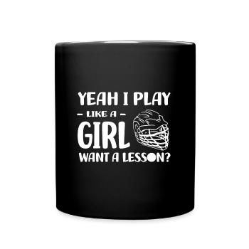 Lacrosse Sport | Lacrosse Player Team Gifts - Full Colour Mug - black - Front