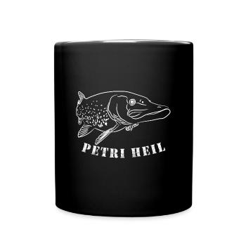 Petri Heil - Tasse einfarbig - Schwarz - Vorne