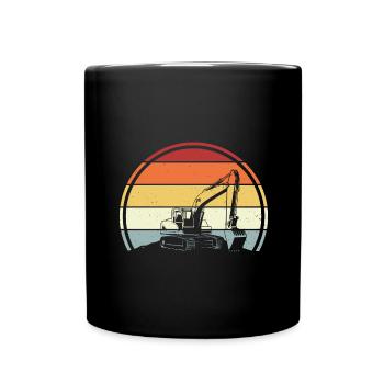 Excavatrice - Mug uni - noir - Devant