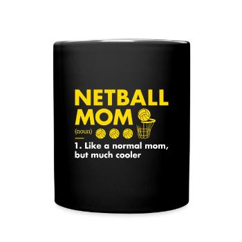 Sport Mom Definition Netball - Tasse einfarbig - Schwarz - Vorne