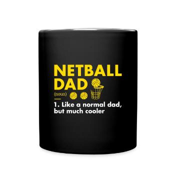 Sport Dad Definition Netball - Tasse einfarbig - Schwarz - Vorne