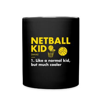 Sport Kid Definition Netball - Tasse einfarbig - Schwarz - Vorne