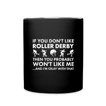 Sport si tu ne m’aimes pas roller derby - Mug uni - noir - Devant