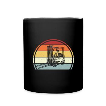 Chariot élévateur - Mug uni - noir - Devant