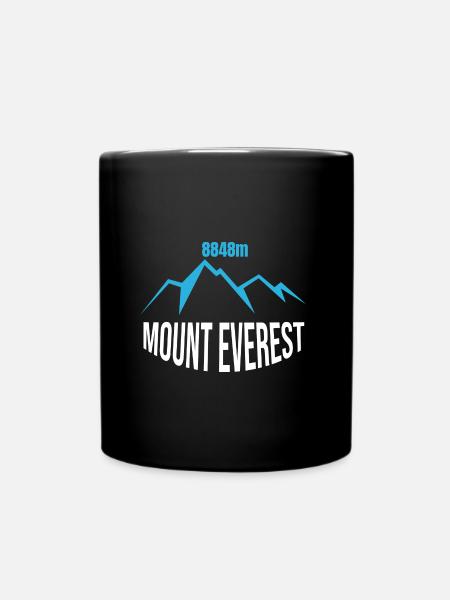 Mount Everest -julistekartta Maailman korkein vuori - Yksivärinen muki - musta