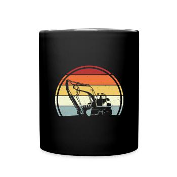 Excavatrice - Mug uni - noir - Devant