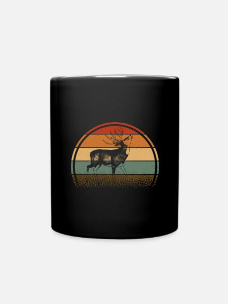 Reh - Tasse einfarbig - Schwarz
