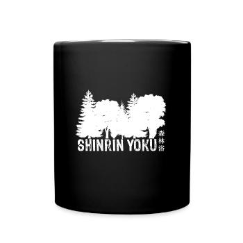 Shinrin yoku - Waldbaden - Waldmeditation - Tasse einfarbig - Schwarz - Vorne