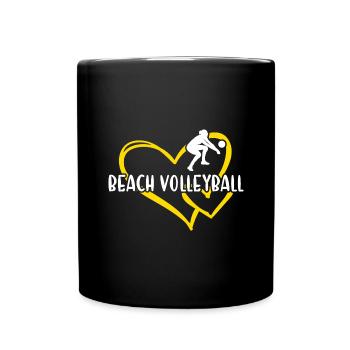 Sport Coeur Volleyball de plage - Mug uni - noir - Devant