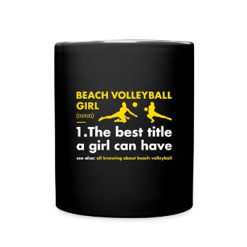 Sport Girl Définition Volleyball de plage - Mug uni - noir - Devant