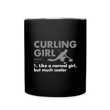 Sport Girl Definition Curling - Full Colour Mug - black - Front