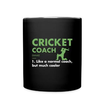 Sport Coach Definition Cricket - Full Colour Mug - black - Front