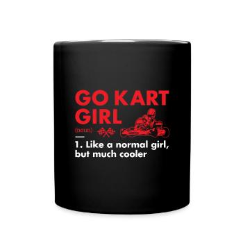 Sport Girl Definition Go Kart - Tasse einfarbig - Schwarz - Vorne