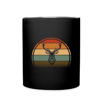 Cerf - Mug uni - noir - Devant