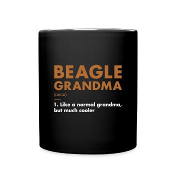 Beagle Grandma Définition - Mug uni - noir - Devant