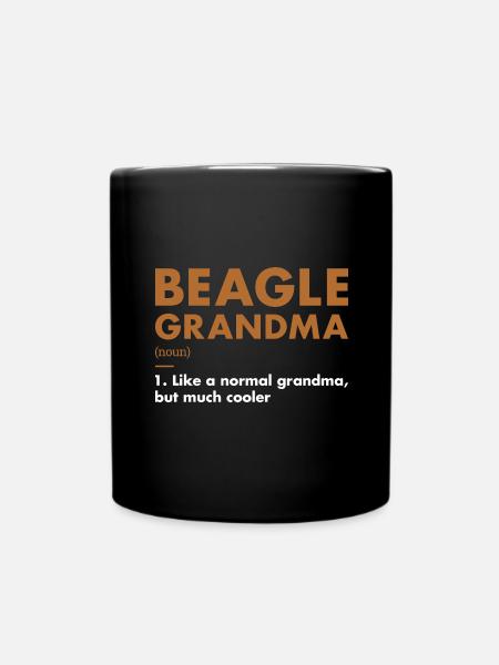 Beagle Grandma Definition - Tasse einfarbig - Schwarz