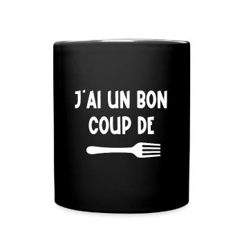 j'ai un bon coup de fourchette - Mug uni - noir - Devant