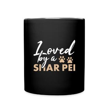 Aimé par un Shar Pei - Mug uni - noir - Devant