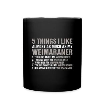 J’aime autant que mon braque de Weimar - Mug uni - noir - Devant