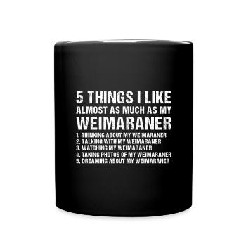 J’aime autant que mon braque de Weimar - Mug uni - noir - Devant
