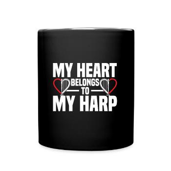 Harfenspieler - Tasse einfarbig - Schwarz - Vorne