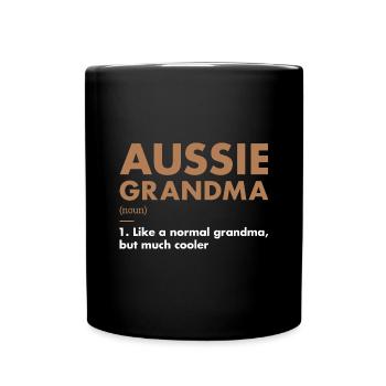 Dog Aussie Grandma Definition - Tasse einfarbig - Schwarz - Vorne